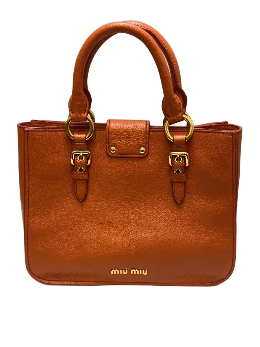 Miumiu - 【中古】MIU MIU◆ショルダーバッグ/レザー/ORN/無地/フラップダメージ、表面汚れ【バッグ】