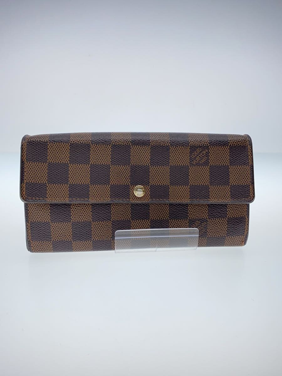 【中古】LOUIS VUITTON◆ポルトフォイユ・サラ/BRW/PVC/ブラウン/レディース/N31734//【服飾雑貨他】
