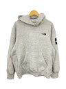 【中古】THE NORTH FACE◆SQUARE LOGO HOODIE_スクエアロゴフーディー/XXL/コットン/GRY【メンズウェア】