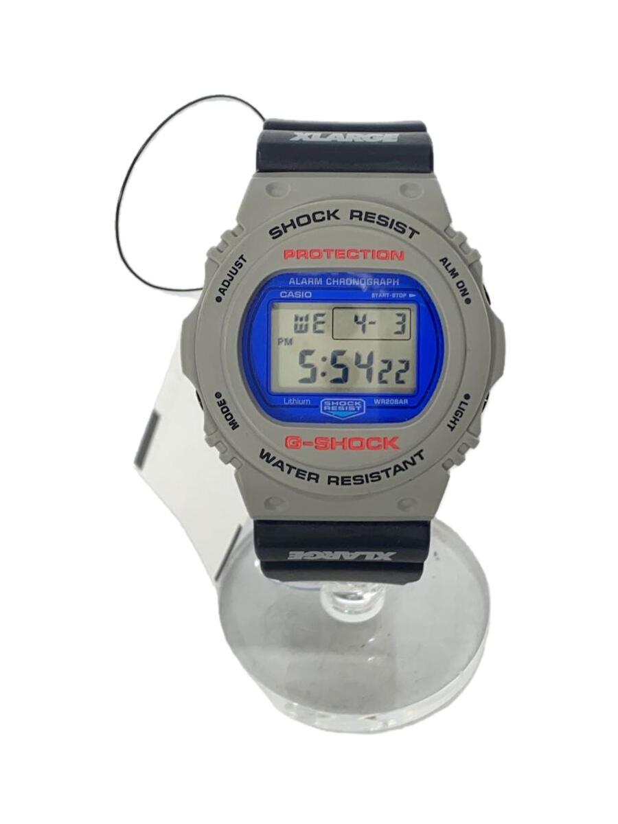 【中古】CASIO◆クォーツ腕時計/デジタル/GRY/BLK/dw-5750【服飾雑貨他】