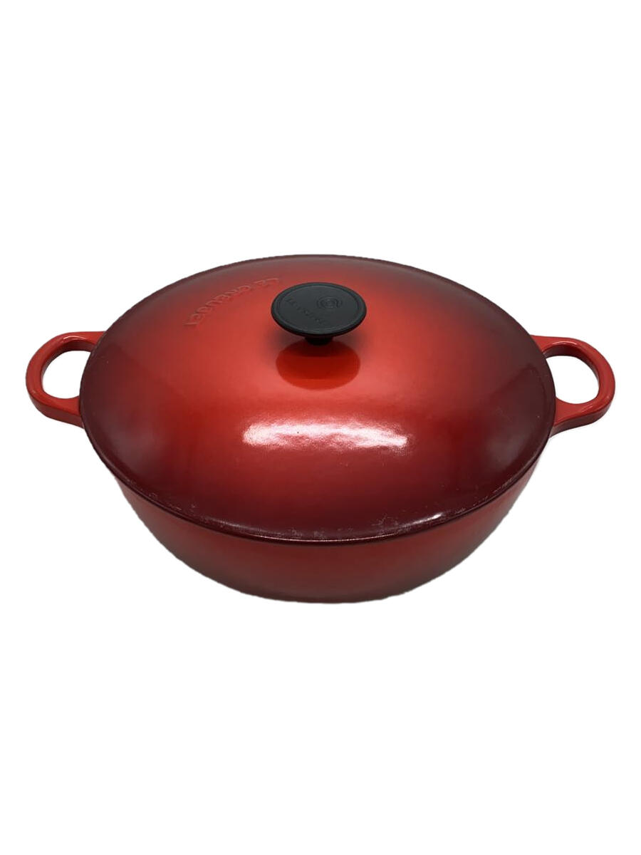 【中古】LE CREUSET◆鍋/サイズ:26cm/RED/25074【キッチン用品】