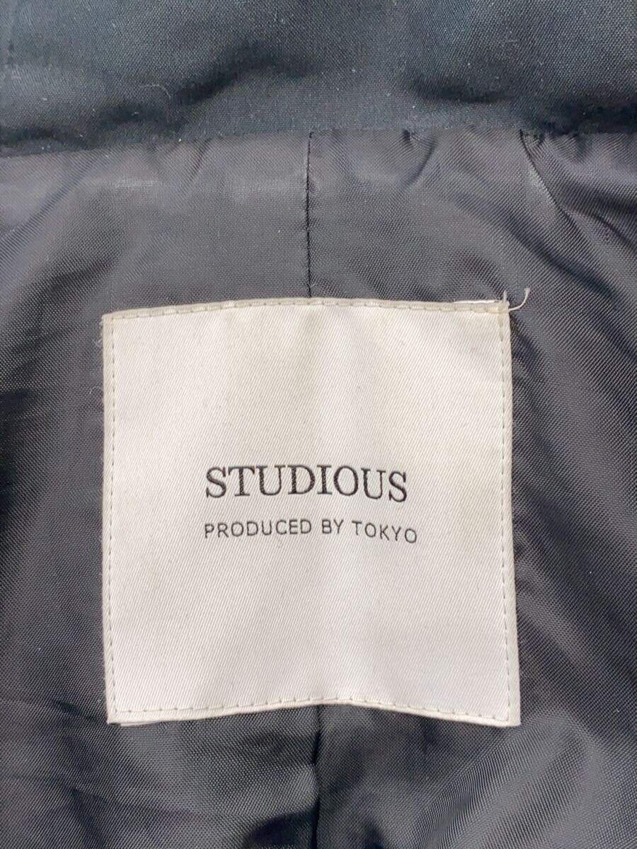 【中古】STUDIOUS◆ダウンジャケット/1/ナイロン/BLK/無地/208858001【メンズウェア】