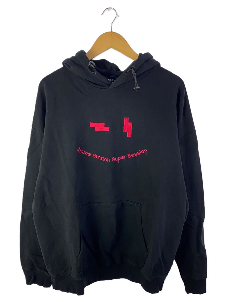 【中古】DIESEL◆HOME STRETCH SUPER SESSION/パーカー/L/コットン/BLK【メンズウェア】