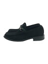 【中古】GUCCI◆ローファー/40.5/BLK/スウェード【シューズ】