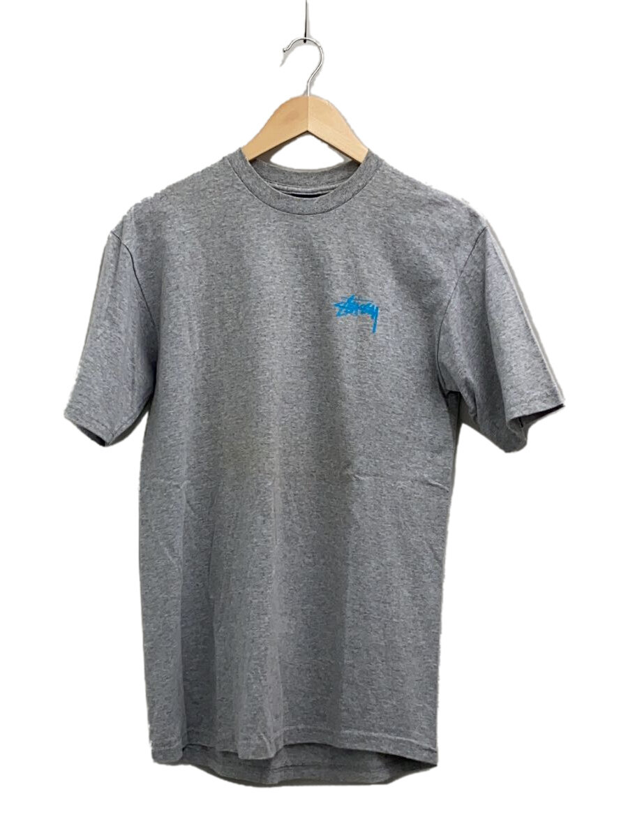 【中古】STUSSY◆Tシャツ/M/コットン/グレー/スカル/紺タグ【メンズウェア】