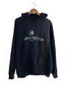 【中古】BALENCIAGA◆20年モデル/再構築/ドッキング/リメイク/フーディー/パーカー/XS/コットン/BLK/661606【メンズウェア】