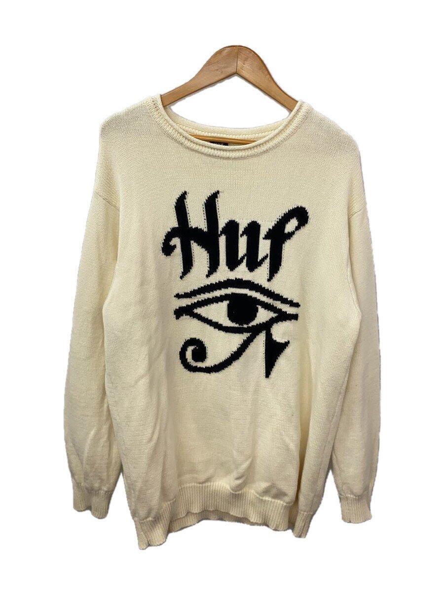 【中古】HUF◆ニット・セーター(厚手)/L/コットン/無地//【メンズウェア】