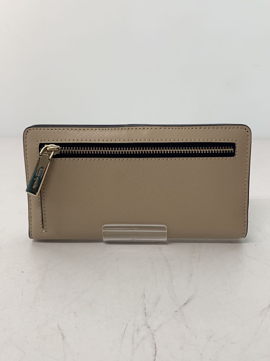 【中古】kate spade new york◆長財布/レザー/ベージュ/スナップボタン/レディース/...