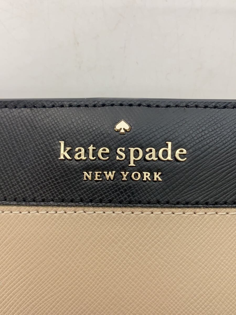 【中古】kate spade new york◆長財布/レザー/ベージュ/スナップボタン/レディース/...