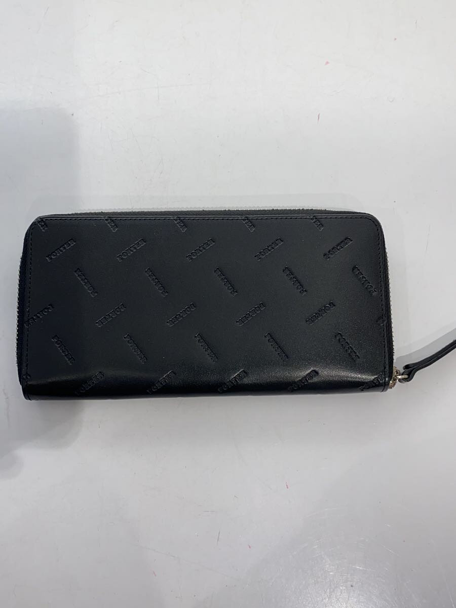 【中古】PORTER◆長財布/レザー/BLK/メンズ【服飾雑貨他】