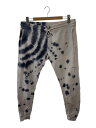 【中古】1piu1uguale3 RELAX◆タイダイムラ染め/ボトム/XL/コットン/WHT//【メンズウェア】