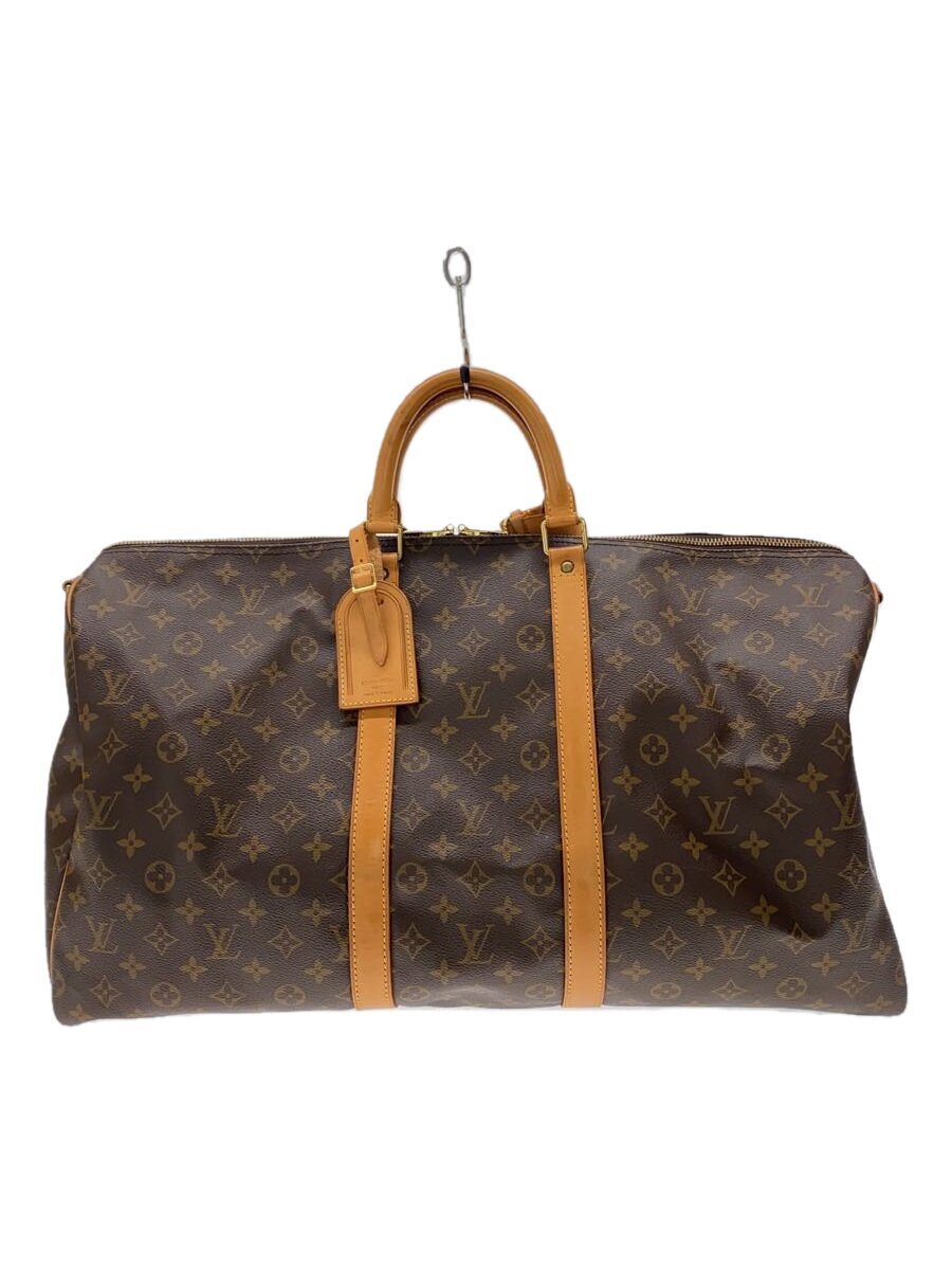 LOUIS VUITTON - 【中古】LOUIS VUITTON◆キーポル・バンドリエール55_ダミエ・エベヌ_BRW/PVC/BRW【バッグ】