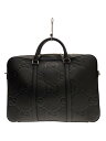 【中古】GUCCI◆ブリーフケース/レザー/BLK/総柄/658573【バッグ】