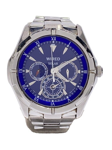 【中古】WIRED◆ソーラー腕時計/アナログ/ステンレス/BLU/SLV/V14J-0BV1【服飾雑貨他】 【中古】WIRED◆ソーラー腕時計/アナログ/ステンレス/BLU/SLV/V14J-0BV1【服飾雑貨他】