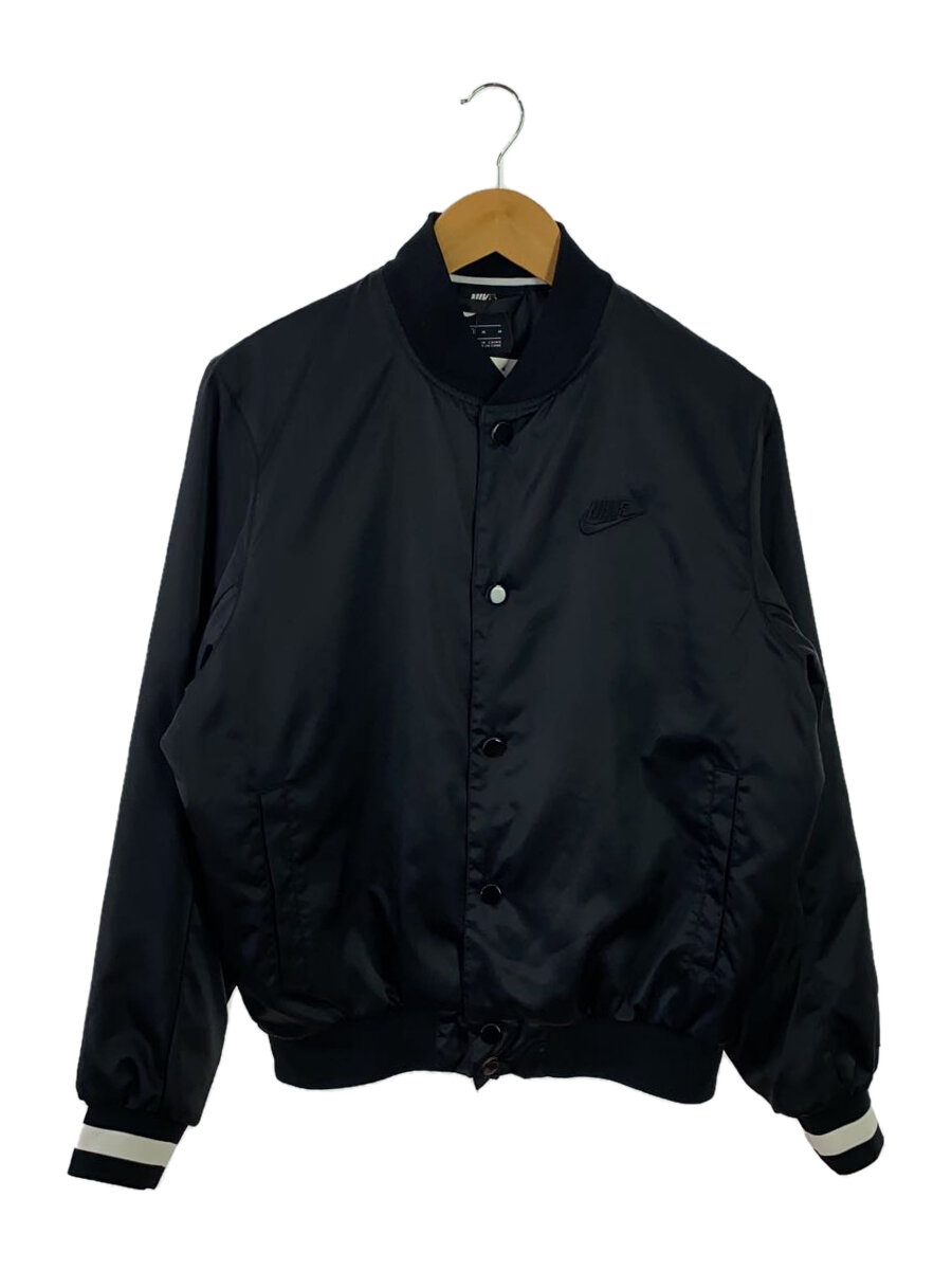 【中古】NIKE◆スタジャン/M/ポリエステル/BLK/cn9132-010【メンズウェア】