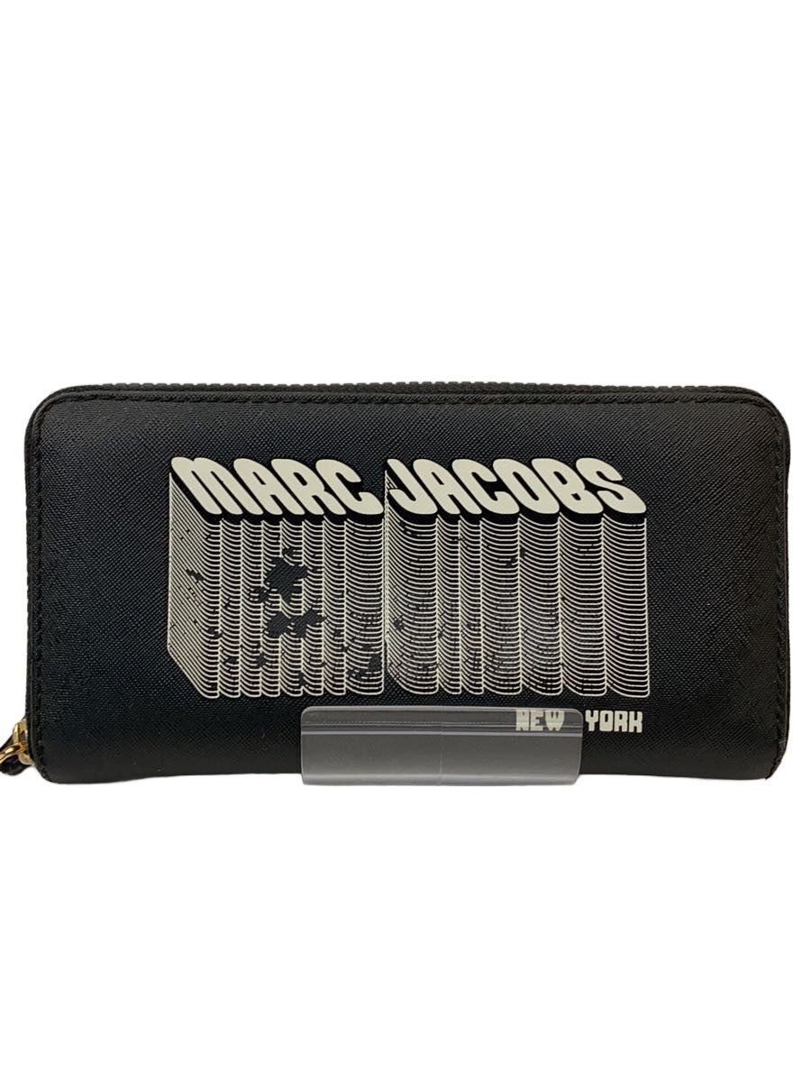 【中古】MARC JACOBS◆ポップアートロゴ/アコーディオン/長財布/PVC/BLK/総柄/レディース/M0014805【服飾雑貨他】