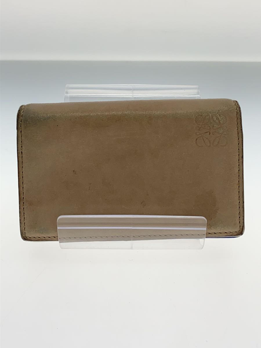 【中古】LOEWE◆カードケース/レザー/BEG/レディース【服飾雑貨他】