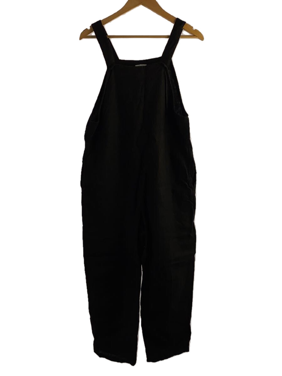 【中古】fog linen work◆オーバーオール/2/リネン/ブラック【メンズウェア】