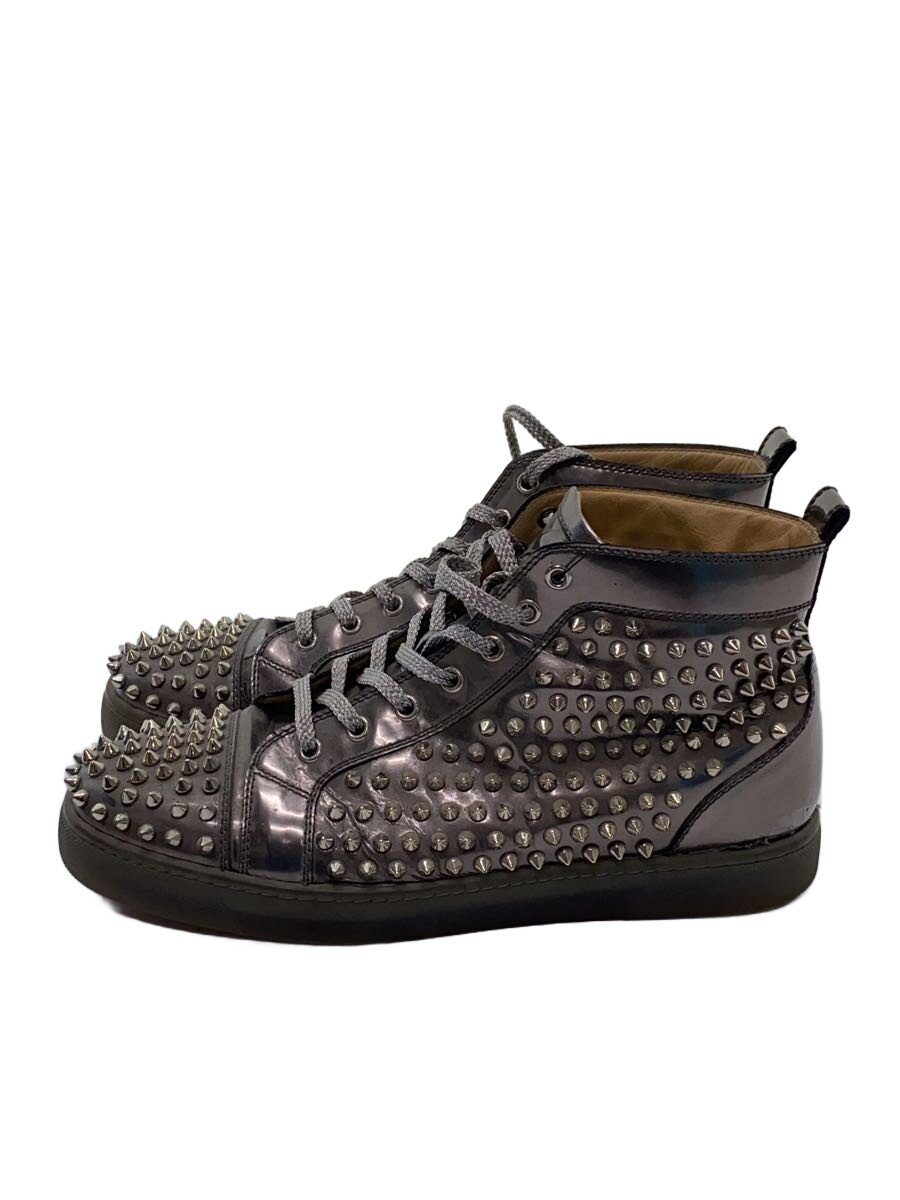 【中古】Christian Louboutin◆ハイカットスニーカー/42/シルバー/スタッズ/スパイク/パンク/派手【シューズ】