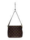 【中古】LOUIS VUITTON◆トゥールス・メイクアップ_ダミエ・エベヌ_BRW/PVC/BRW【バッグ】