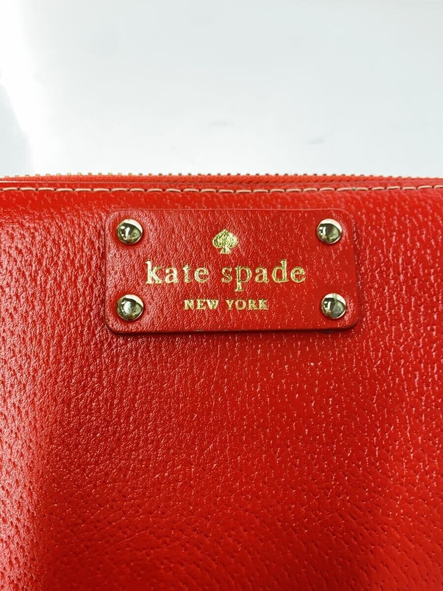【中古】kate spade new york◆長財布/レッド/赤/無地/レディース/WLRU1153【服飾雑...