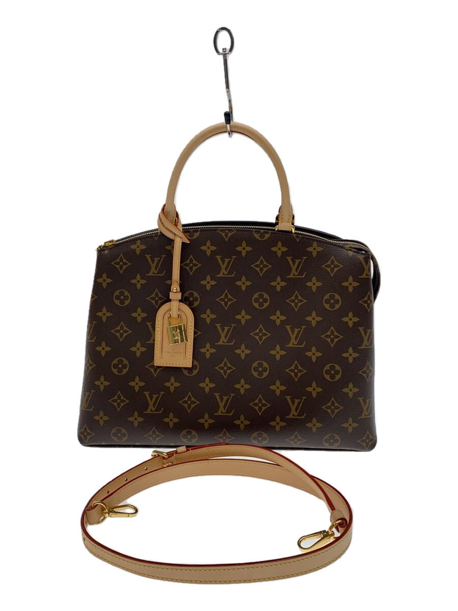 【中古】LOUIS VUITTON◆グラン・パレMM_モノグラム・キャンバス_BRW/PVC/BRW/総柄【バッグ】