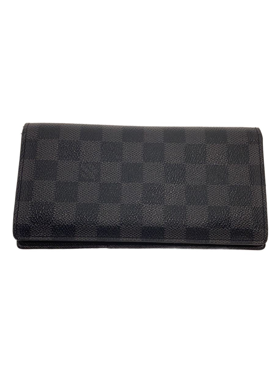 【中古】LOUIS VUITTON◆ポルト・フォイユ・ブラザ_ダミエ・グラフィット/--/BLK/メ...