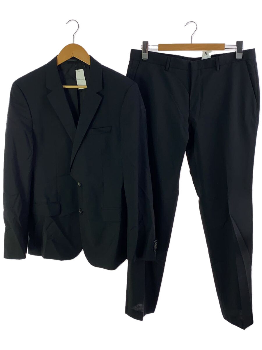 【中古】HUGO BOSS◆セットアップ/ウール/BLK/無地【メンズウェア】