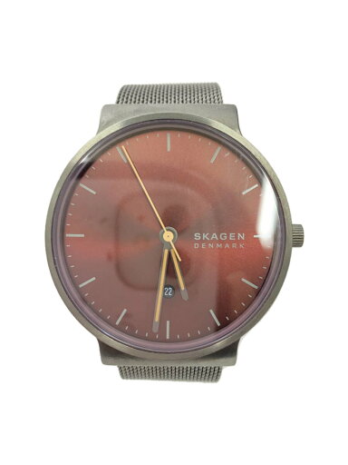 【中古】SKAGEN◆クォーツ腕時計/アナログ/ステンレス/RED/SLV/SKW6858【服飾雑貨他】 【中古】SKAGEN◆クォーツ腕時計/アナログ/ステンレス/RED/SLV/SKW6858【服飾雑貨他】