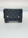 【中古】LOUIS VUITTON◆ポルト・フォイユ・コンパクト・モデュラブル_ダミエ・グラフィット_BLK/PVC/BLK/レディース【服飾雑貨他】