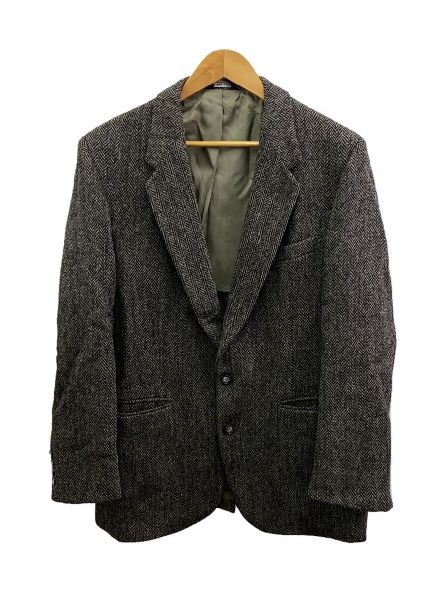 【中古】HARRIS TWEED◆テーラードジャケット/--/--/GRY【メンズウェア】