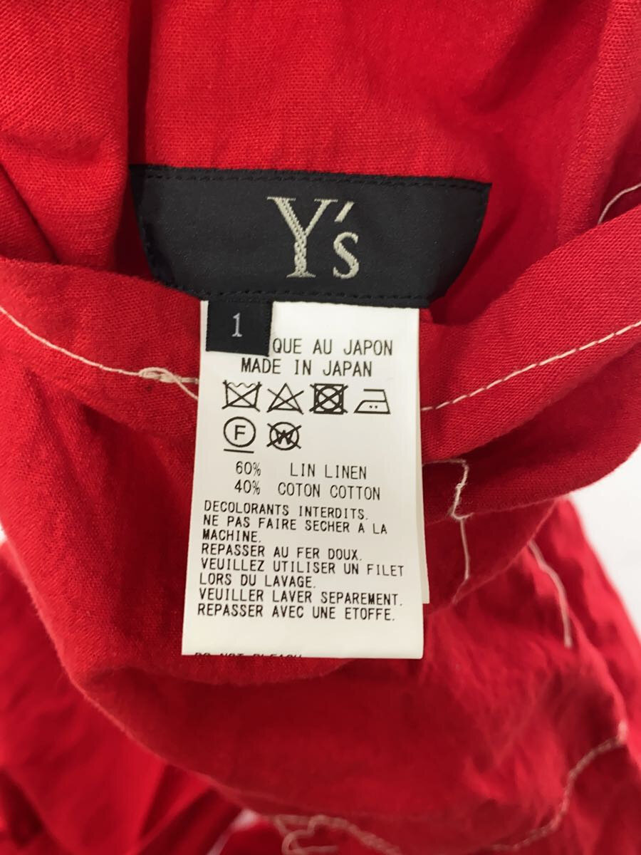 【中古】Y’s◆22ss LINEN COTTON CANVAS RANDOM CHECK DYE OVERALL/レッド/1/【メンズウェア】