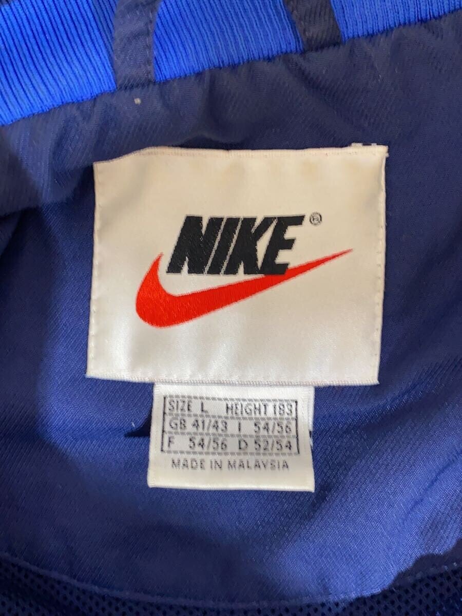 【中古】NIKE◆90s/スポーツ/刺繍ロゴ/ナイロンジャケット/L/ナイロン/BLU/920220 kl4【メンズウェア】