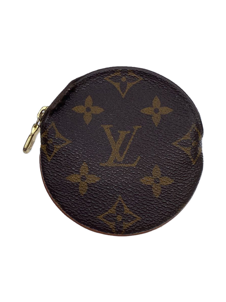 【中古】LOUIS VUITTON◆ポルト・モネ・ロン_モノグラム・キャンバス_BRW/PVC/BRW/メンズ【服飾雑貨他】