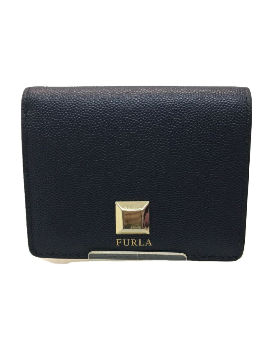 【中古】FURLA◆2つ折り財布/レザー/