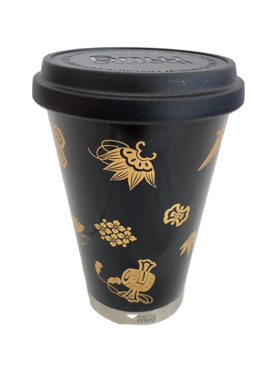 【中古】土直漆器/グラス/サーモマグ/漆モバイルタンブラーミニ/宝尽くし（黒）【キッチン用品】