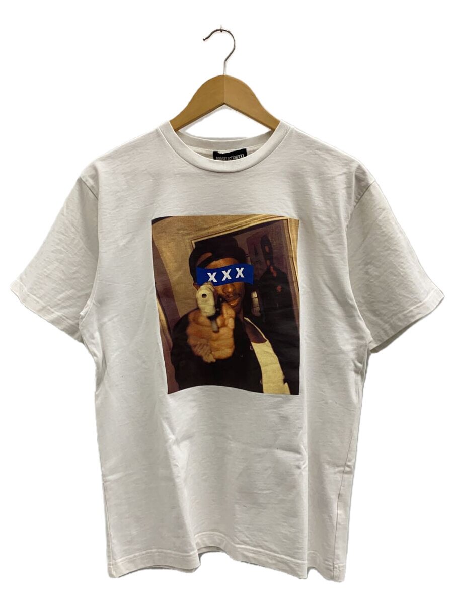 【中古】GOD SELECTION XXX◆Tシャツ/M/コットン/WHT/プリント【メンズウェア】