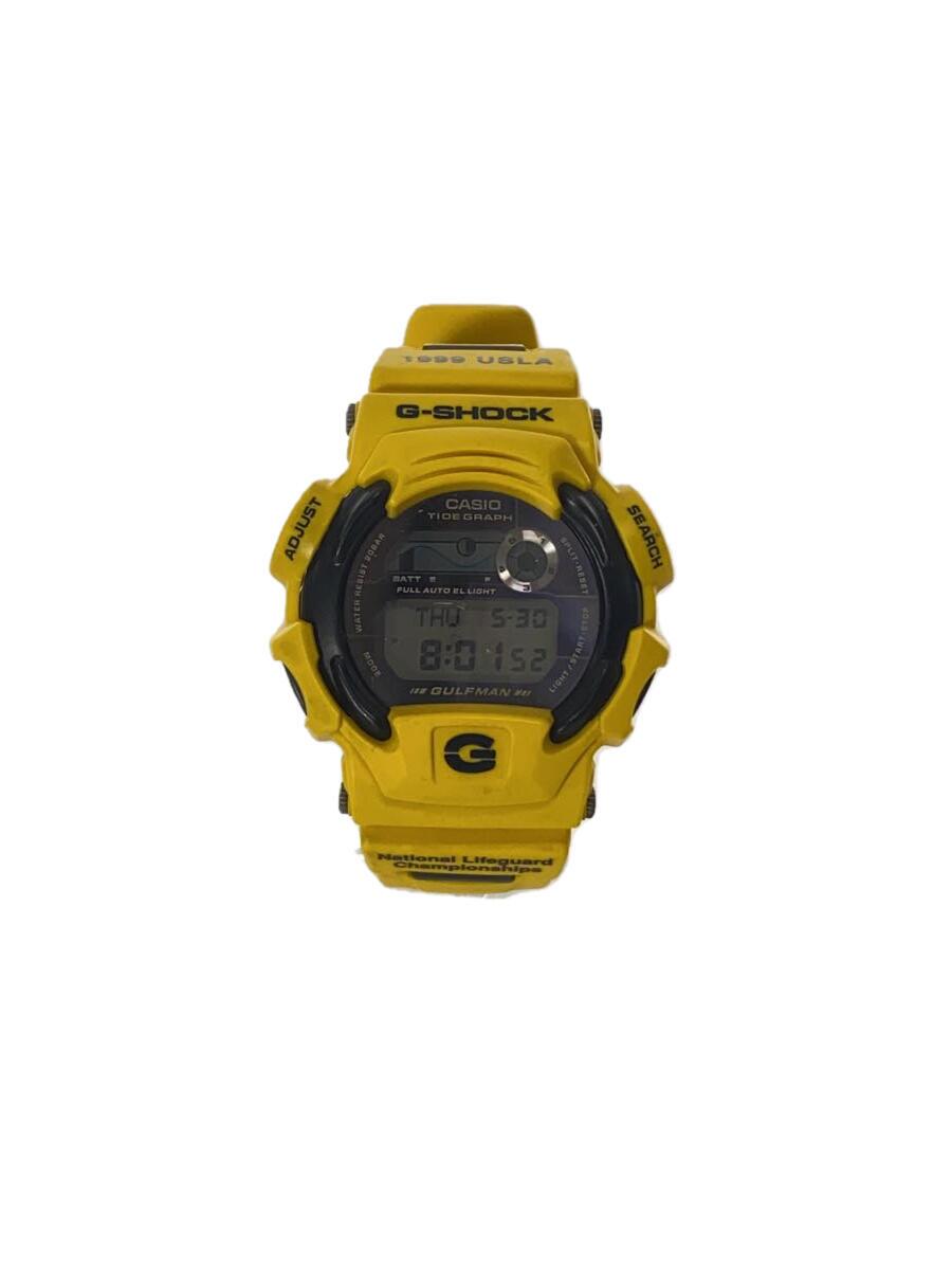 【中古】CASIO◆ソーラー腕時計・G-SHOCK/デジタル/ラバー/ORN/YLW/チタン【服飾雑貨他】