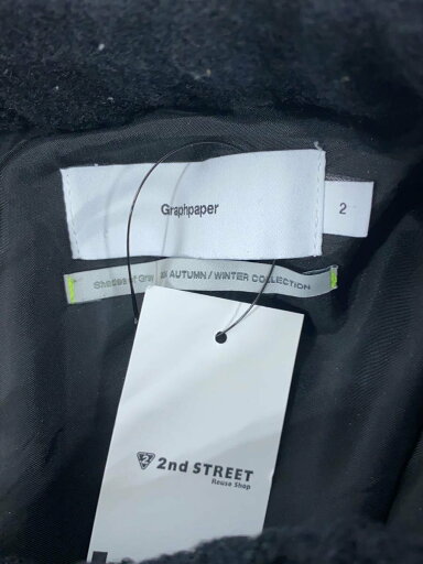 【中古】Graphpaper◆ボトム/2/コットン/BLK/無地/gm243-40053/Tri-Spin Loop Track Pants【メンズウェア】