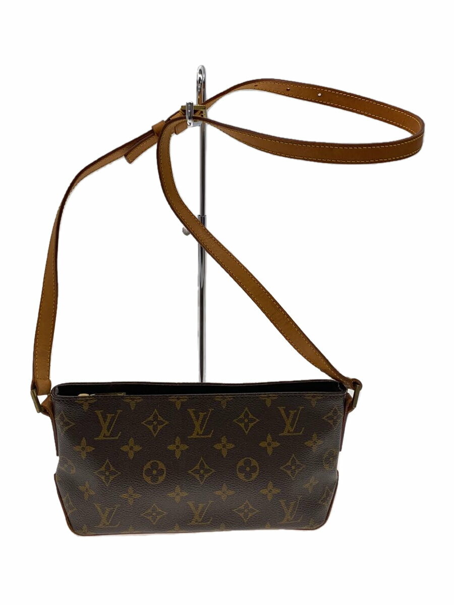【中古】LOUIS VUITTON◆トローター_モノグラム・キャンバス_BRW/PVC/BRW【バッグ】
