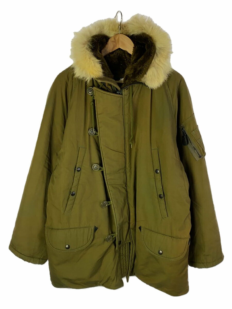【中古】U.S.AIR FORCE◆N-3B/フライトジャケット/KHK/無地/IDEALジップ【メンズウェア】