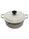 【中古】LE CREUSET◆ココットロンド/鍋/WHT【キッチン用品】