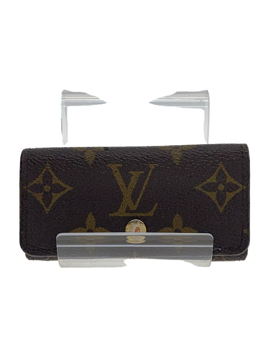 【中古】LOUIS VUITTON◆ミュルティクレ4_モノグラム・キャンバス_BRW/キャンバス/ブラウン/総柄/メンズ【服飾雑貨他】