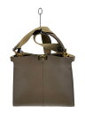 【中古】FENDI◆ピーカブXライトミディアム/レザー/キャメル/無地/8BN310/フェンディ【バッグ】