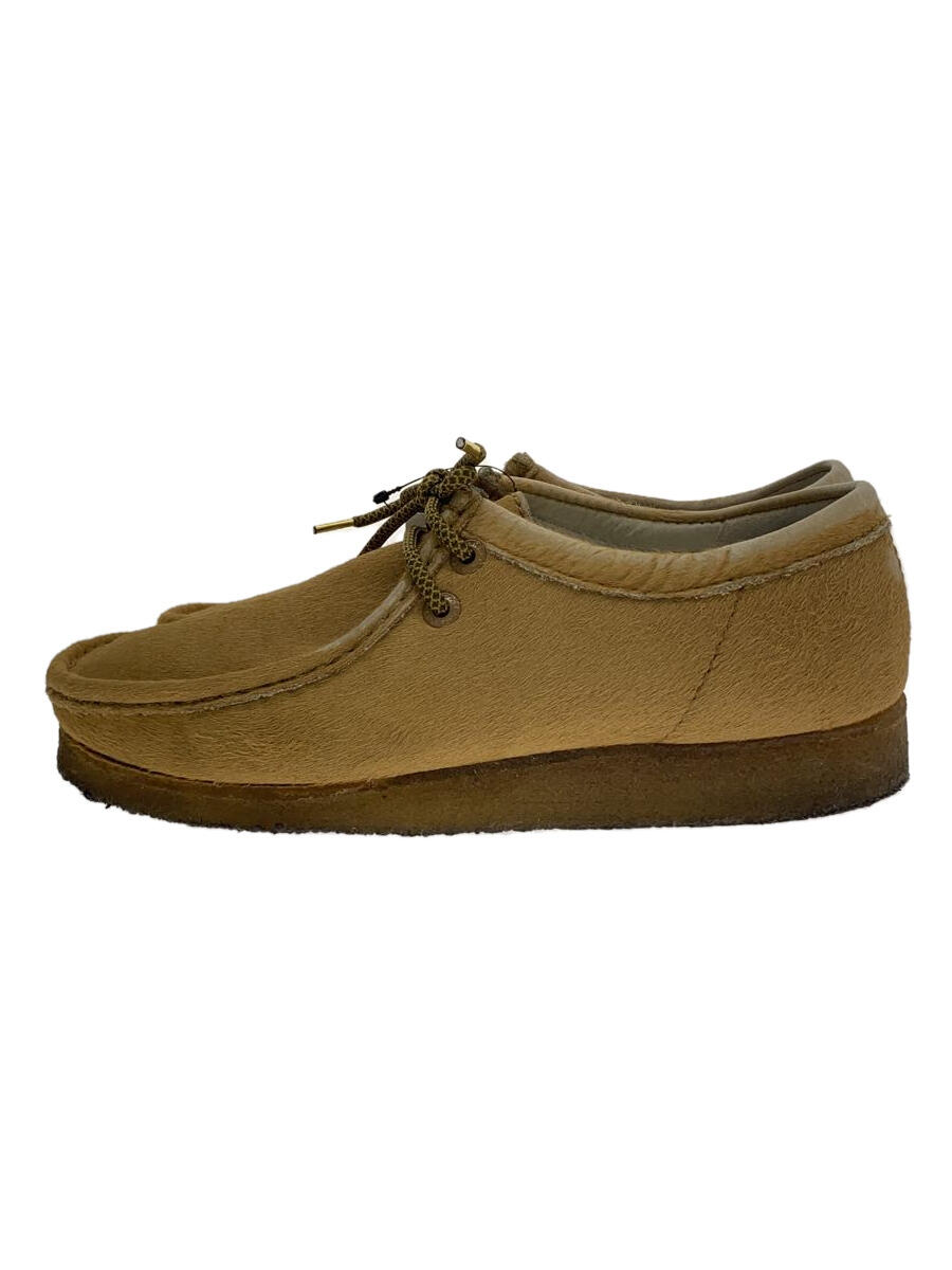 【中古】Clarks◆WALLABEE/シューズ/UK8/BEG/ハラコ【シューズ】