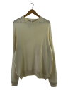 【中古】YAECA◆WOOL-LIKE COTTON RIB CREW NECK L/S/L/コットン/CRM/無地/32051【メンズウェア】