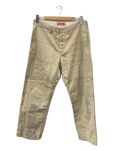 【中古】Supreme◆ボトム/34/コットン/BEG/ペーズリー【メンズウェア】 【中古】Supreme◆ボトム/34/コットン/BEG/ペーズリー【メンズウェア】