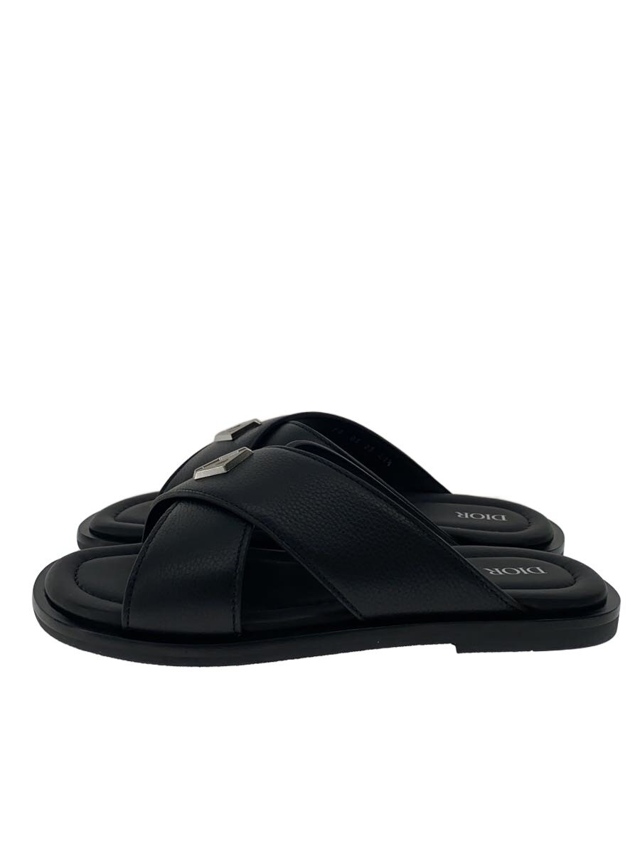 【中古】Christian Dior◆サンダル/41.5/BLK/レザー【シューズ】