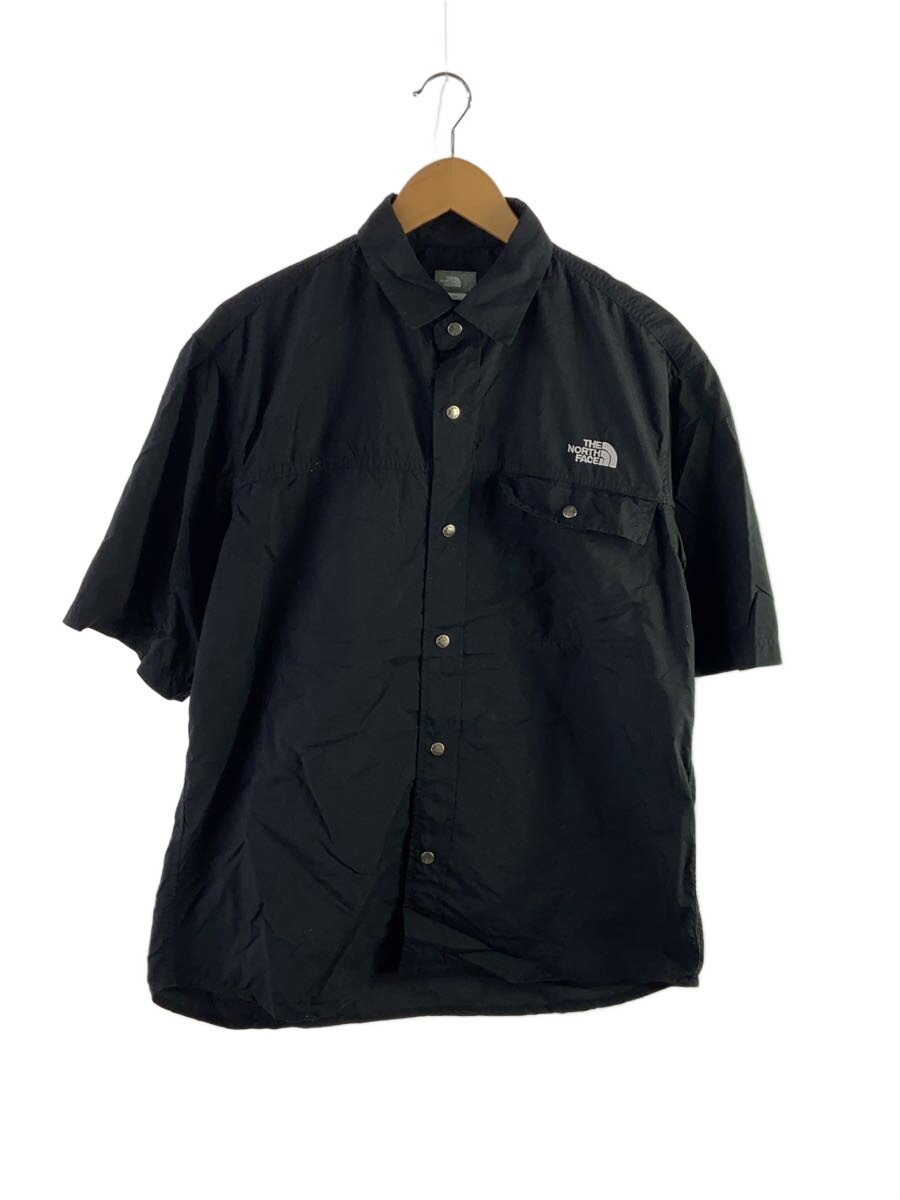 Rakuten - 【中古】THE NORTH FACE◆ショートスリーブヌプシシャツ/L/ナイロン/BLK/無地【メンズウェア】
