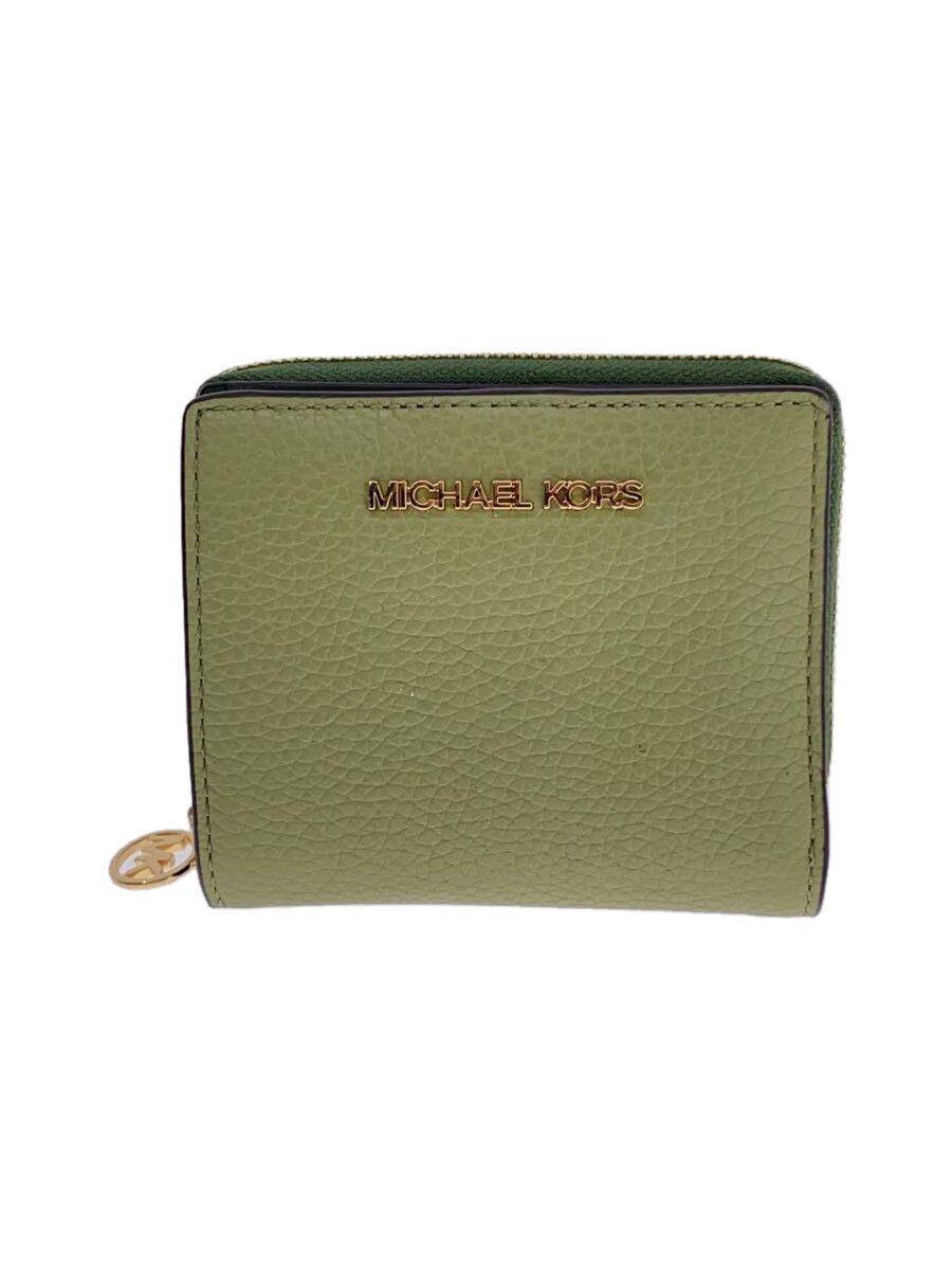 【中古】MICHAEL KORS◆2つ折り財布/レザー/GRN/レディース/35S4GTVF2L【服飾雑貨他】